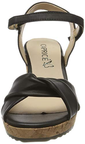 CAPRICE Katrin, Sandalia con Pulsera Mujer, Black Softnap 40, 37 EU