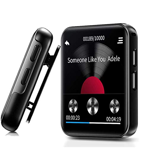 CCHKFEI Reproductor de MP3 Bluetooth de 16GB Pantalla táctil de 1,5 Pulgadas Reproductor de música Clip portátil con Bluetooth, Radio FM, grabadora de Voz