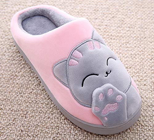 CELANDA Zapatillas de Casa para Mujer Hombre Cálido Zapatos de Estar Otoño Invierno Interior Casa Slippers Suave Algodón Zapatilla