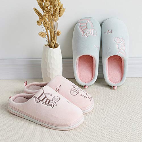 CELANDA Zapatillas de Casa para Mujer Hombre Cálido Zapatos de Estar Otoño Invierno Interior Casa Slippers Suave Algodón Zapatilla
