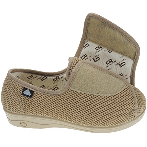 CELIARUIZ Patricia REJ. Zapatilla Ancho Especial Mujer Velcro con Tratamiento Antibacteriano Sanitized BEIG Talla 37