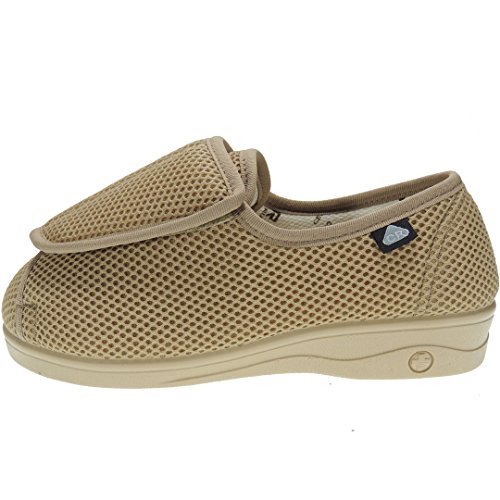 CELIARUIZ Patricia REJ. Zapatilla Ancho Especial Mujer Velcro con Tratamiento Antibacteriano Sanitized BEIG Talla 38
