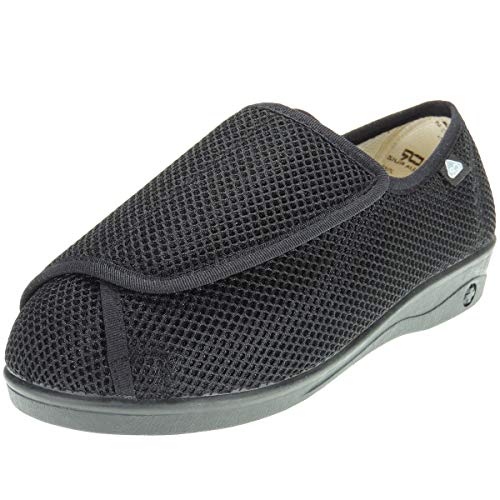 CELIARUIZ Patricia REJ. Zapatilla Ancho Especial Mujer Velcro con Tratamiento Antibacteriano Sanitized Negro Talla 38