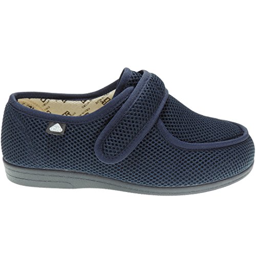 CELIARUIZ Wallaby-REJ Zapatilla Wallaby Rejilla Extra Ancho Especial Antibacteriana Sanitized Diabéticos Posoperatorio Ajuste Velcro Hombre Mujer Unisex Marino Talla 38