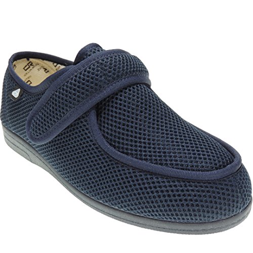 CELIARUIZ Wallaby-REJ Zapatilla Wallaby Rejilla Extra Ancho Especial Antibacteriana Sanitized Diabéticos Posoperatorio Ajuste Velcro Hombre Mujer Unisex Marino Talla 38