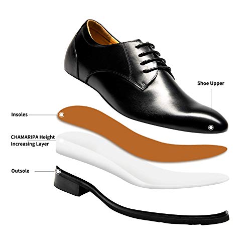 CHAMARIPA Zapatos de Oxford de cuero para hombre - 7,5 cm más alto - DX70H106S (250)
