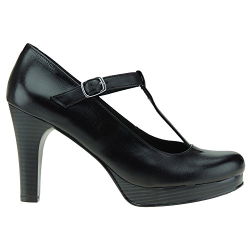 CHAMBY 291 Zapato Plataforma y Tacón de 10 CM para Mujer Negro Talla 40