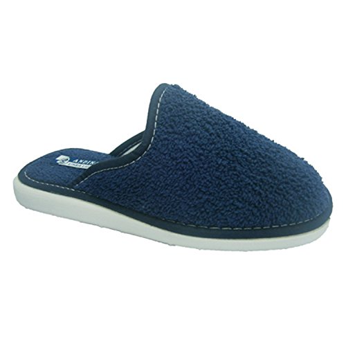 Chancla Toalla de Puntera Cerrada Toalla Andinas en Azul Marino Talla 37