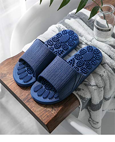 Chanclas de Masaje,Veluckin Zapatillas de Ducha Verano Antideslizante de Secado rápido,Azul Oscuro,44/45