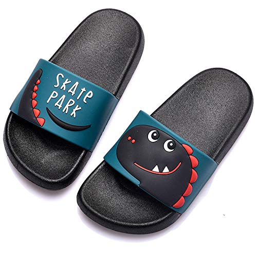 Chanclas de Playa Zapatos de Piscina para Niña Niño Sandalias Verano Antideslizante Zapatillas de Baño Casa Hombre Mujer Negro 28/29 EU