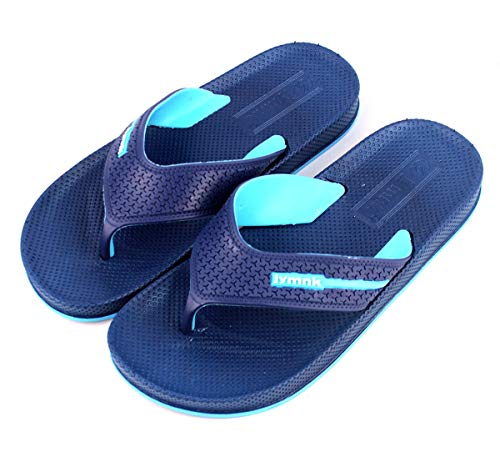 Chanclas de Verano de Dedo Planas para Playa, Piscina o Casa, Talón Abierto para Hombre Mujer Unisex, Suela 2,3cm (46, Azul)