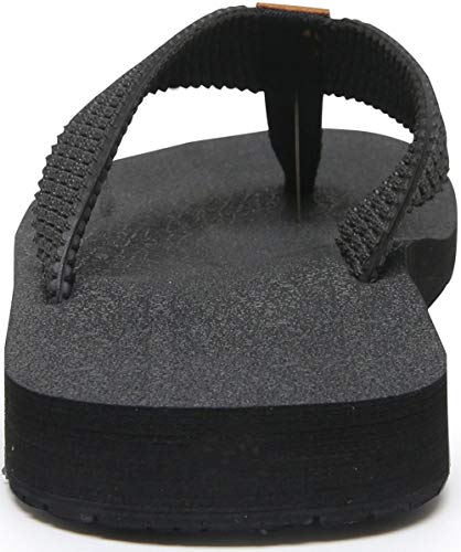 Chanclas para Hombre Talla 12, Zapatos de Playa de Verano, Zapatillas de casa de Goma Antideslizantes, Sandalias de Tiras de Ducha, Todo Negro