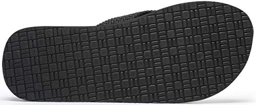 Chanclas para Hombre Talla 12, Zapatos de Playa de Verano, Zapatillas de casa de Goma Antideslizantes, Sandalias de Tiras de Ducha, Todo Negro