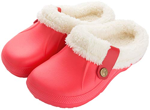 ChayChax Impermeable Zapatillas de Estar por casa para Mujer Hombre Zuecos con Forro Pelusa Caliente Pantuflas Interior Zapatillas Invierno Al Aire Libre