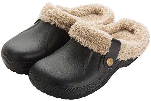 ChayChax Impermeable Zapatillas de Estar por casa para Mujer Hombre Zuecos con Forro Pelusa Caliente Pantuflas Interior Zapatillas Invierno Al Aire Libre