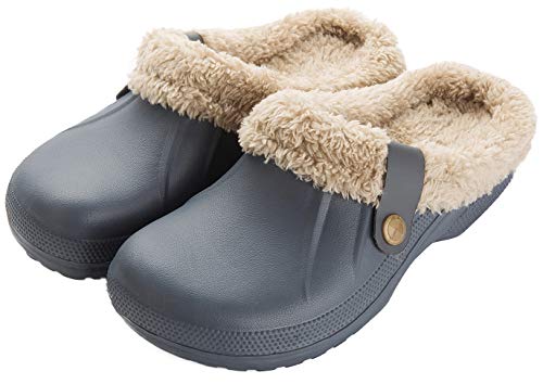 ChayChax Impermeable Zapatillas de Estar por casa para Mujer Hombre Zuecos con Forro Pelusa Caliente Pantuflas Interior Zapatillas Invierno Al Aire Libre
