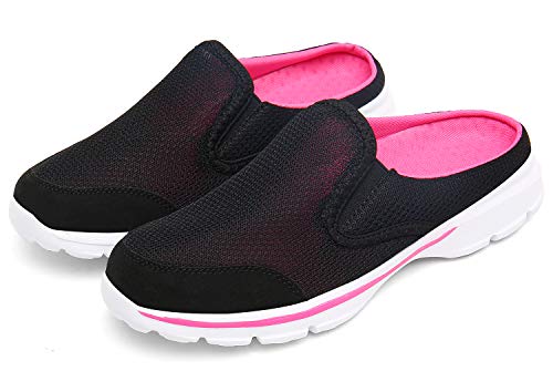 ChayChax Zapatillas de Estar por Casa para Mujer Hombre Zuecos Cómodos Suave Pantuflas de Interior Exterior Antideslizante Ligero Planos Zapatos de Casa, Negro, 39 EU