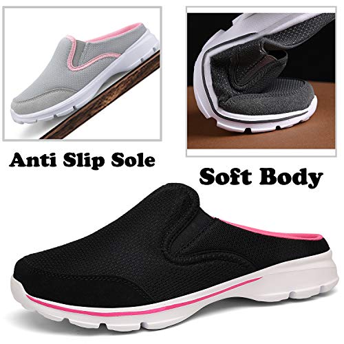 ChayChax Zapatillas de Estar por Casa para Mujer Hombre Zuecos Cómodos Suave Pantuflas de Interior Exterior Antideslizante Ligero Planos Zapatos de Casa, Negro, 39 EU