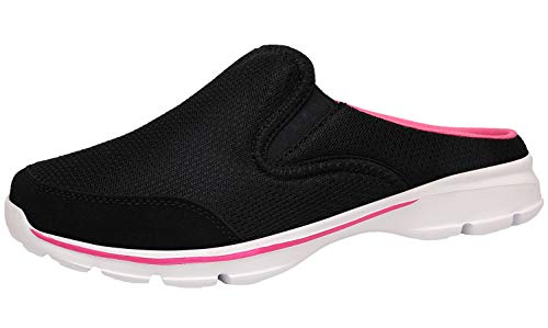 ChayChax Zapatillas de Estar por Casa para Mujer Hombre Zuecos Cómodos Suave Pantuflas de Interior Exterior Antideslizante Ligero Planos Zapatos de Casa, Negro, 39 EU