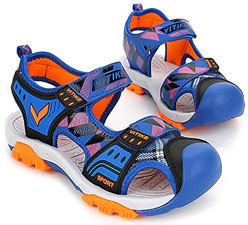 Chicos Sandalias Verano Playa Zapatillas Al Aire Libre Deportes Zapato (Niñito/Niño pequeño/Niños grandes-Azul-33)