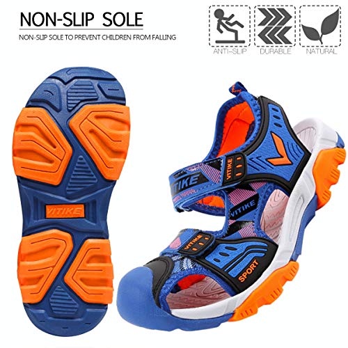 Chicos Sandalias Verano Playa Zapatillas Al Aire Libre Deportes Zapato (Niñito/Niño pequeño/Niños grandes-Azul-33)