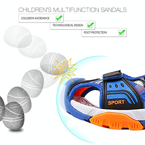 Chicos Sandalias Verano Playa Zapatillas Al Aire Libre Deportes Zapato (Niñito/Niño pequeño/Niños grandes-Azul-33)