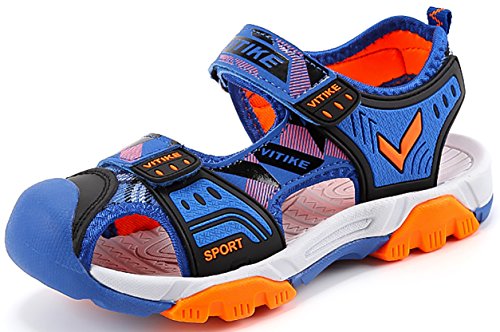 Chicos Sandalias Verano Playa Zapatillas Al Aire Libre Deportes Zapato (Niñito/Niño pequeño/Niños grandes-Azul-33)