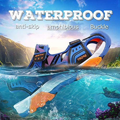 Chicos Sandalias Verano Playa Zapatillas Al Aire Libre Deportes Zapato (Niñito/Niño pequeño/Niños grandes-Azul-33)