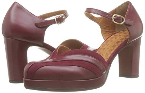 Chie Mihara Joyita, Zapatos con Tacon y Correa de Tobillo Mujer, Rojo (Anis Granate Ante Granate Anis Granate Ante Granate Granate), 40 EU