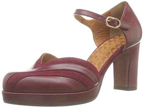 Chie Mihara Joyita, Zapatos con Tacon y Correa de Tobillo Mujer, Rojo (Anis Granate Ante Granate Anis Granate Ante Granate Granate), 40 EU