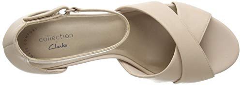 Clarks Adriel Cove, Zapatos con Tacon y Correa de Tobillo para Mujer, Azul (Blush Leather Blush Leather), 38 EU