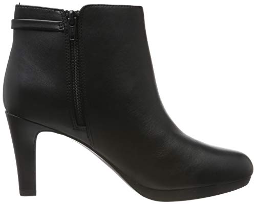 Clarks Adriel Mae, Botines Mujer, Negro (Black Leather Black Leather), 39.5 EU