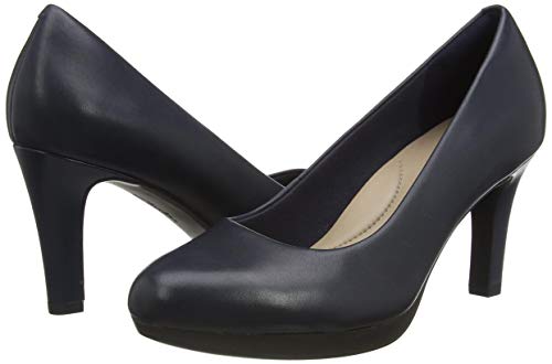 Clarks Adriel Viola, Zapatos de Vestir par Uniforme Mujer, Cuero Azul Marino, 42 EU