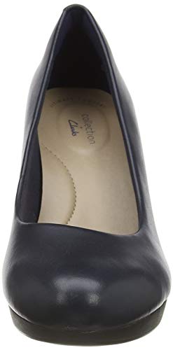 Clarks Adriel Viola, Zapatos de Vestir par Uniforme Mujer, Cuero Azul Marino, 42 EU