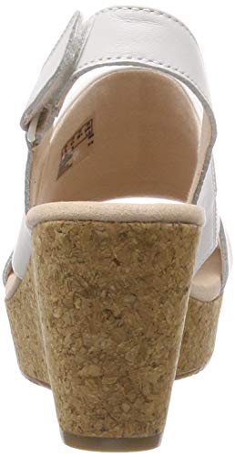 Clarks Annadel Ivory, Sandalias de Talón Abierto Mujer, Blanco (White-), 39.5 EU