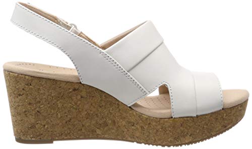 Clarks Annadel Ivory, Sandalias de Talón Abierto Mujer, Blanco (White-), 39.5 EU