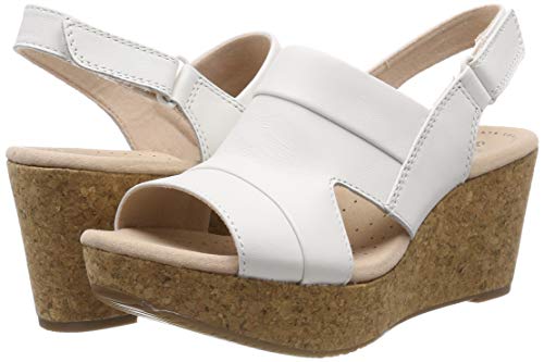 Clarks Annadel Ivory, Sandalias de Talón Abierto Mujer, Blanco (White-), 39.5 EU