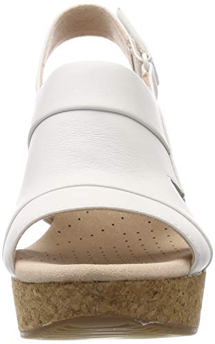 Clarks Annadel Ivory, Sandalias de Talón Abierto Mujer, Blanco (White-), 39.5 EU