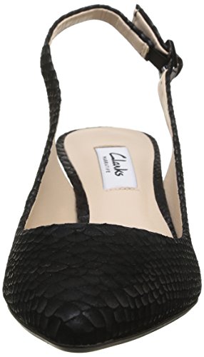 Clarks Aquifer Belle, Zapatos de tacón para Mujer, Black Snake, 37.5 EU