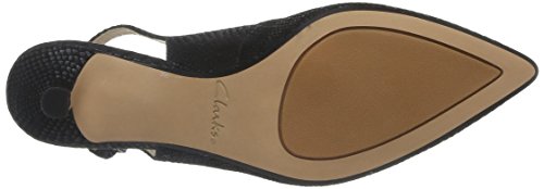 Clarks Aquifer Belle, Zapatos de tacón para Mujer, Black Snake, 37.5 EU
