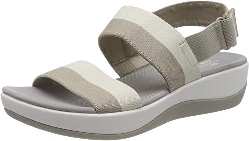 Clarks Arla Jacory, Sandalias de Talón Abierto para Mujer, Beige (Sand Multi Sand Multi), 40 EU