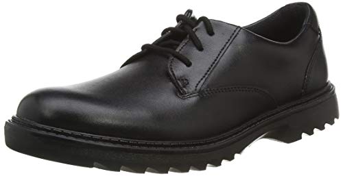 Clarks Asher Jazz Y, Zapatos de Cordones Derby Niños, Negro (Black Leather Black Leather), 37.5 EU