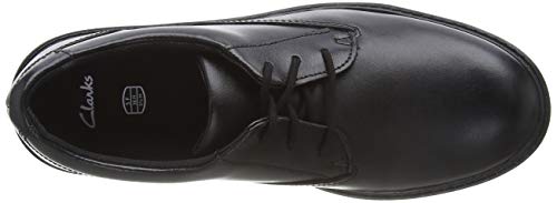 Clarks Asher Jazz Y, Zapatos de Cordones Derby Niños, Negro (Black Leather Black Leather), 37.5 EU