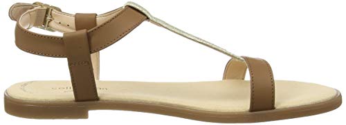 Clarks Bay Rosa, Sandalias con Tira Vertical Mujer, Marrón (Tan Combi Tan Combi), 40 EU