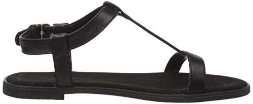 Clarks Bay Rosa, Sandalias con Tira Vertical Mujer, Negro (Black Combi Black Combi), 37.5 EU