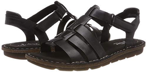 Clarks Blake Jewel, Sandalia con Pulsera Mujer, Negro (Black Leather-), 38 EU