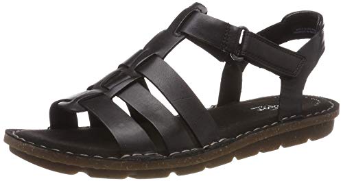 Clarks Blake Jewel, Sandalia con Pulsera Mujer, Negro (Black Leather-), 38 EU