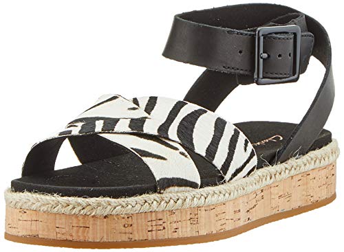 Clarks Botanic Poppy, Sandalia con Pulsera Mujer, Multicolor (Animal Print Animal Print), 42 EU
