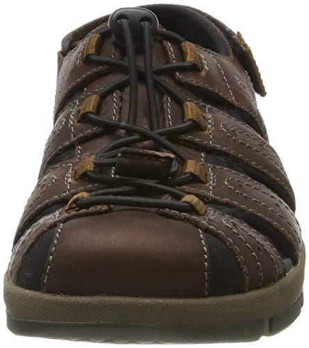 Clarks Brixby Cove, Sandalia con Pulsera para Hombre, Marrón (Dark Brown Leather -), 43 EU