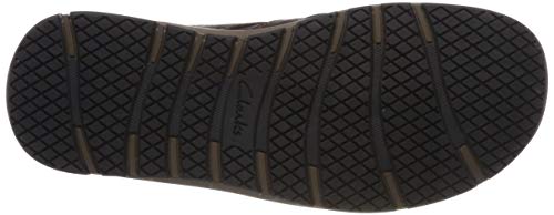 Clarks Brixby Cross, Sandalia con Pulsera Hombre, Marrón (Dark Brown Leather-), 46 EU